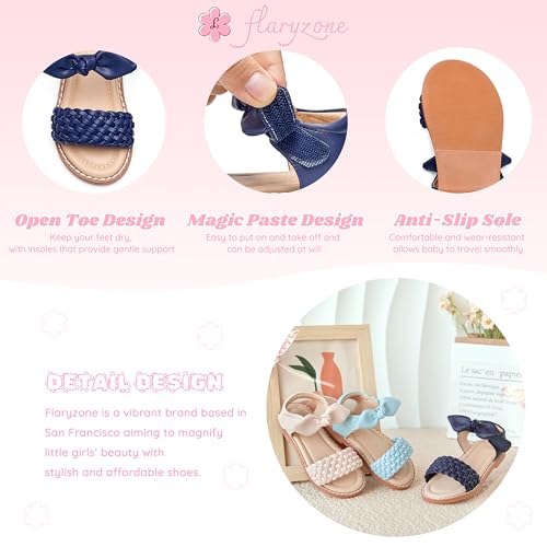 Image of Flaryzone Girls Sandals Open Toe Summer Flats Dress Sandals Shoes Toddler /Little Kid