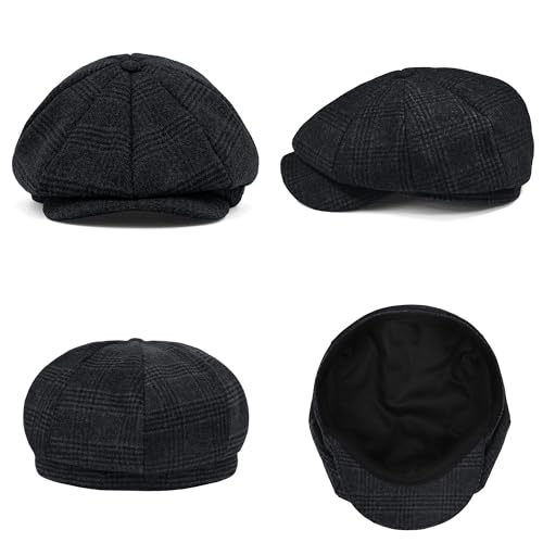 كاب نيوزبوي (طاقية بائع الصحف) صوف للرجال من كوجوها، كاب مسطحة وكاب كابي أيرلندية، آيس كاب آيفي وجاتسبي، كاب للقيادة والصيد