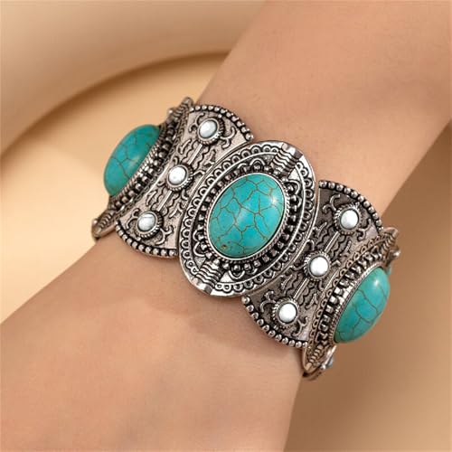 WCRAZYE Turquoise Beaded Stretch Bracelets for Men Women Handmade Bohemian Western Country Cowgirls Stackable Bracelet Y2K Summer Beach bracelets Jewelry Gifts2