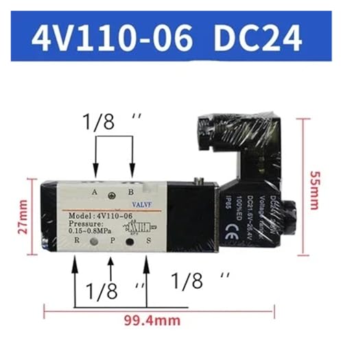 Électrovanne pneumatique de commande 4V110-06 24V continue