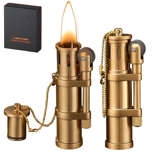 LEKEFETO 2er Set Vintage Benzinfeuerzeug Retro Grabenfeuerzeug nachfüllbar aus Zinklegierung – Klassisches Sturmfeuerzeug mit Reibradzündung – Geschenkidee für Männer (ohne Kerosin) LEKEFETO 2er Set Vintage Benzinfeuerzeug Retro Grabenfeuerzeug nachfüllbar aus Zinklegierung – Klassisches Sturmfeuerzeug mit Reibradzündung – Geschenkidee für Männer (ohne Kerosin)