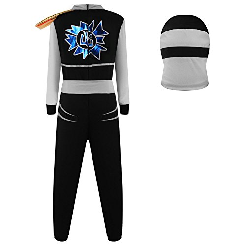 Katara 1771-12 1771 - Ninja Kostüm Anzug, Kinder, Verkleidung Fasching Karneval, Größe L, Grau Schwarz