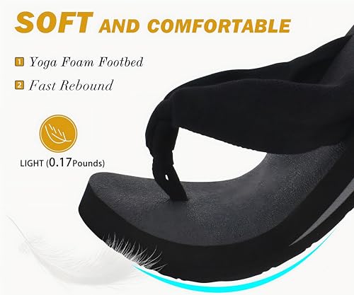 Image of KuaiLu Flip Flops for Women with Arch Support Summer Beach Thong Sandals