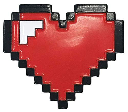 Red Heart 8 Bit Full Life Lives Gaming Enamel Lapel Pin