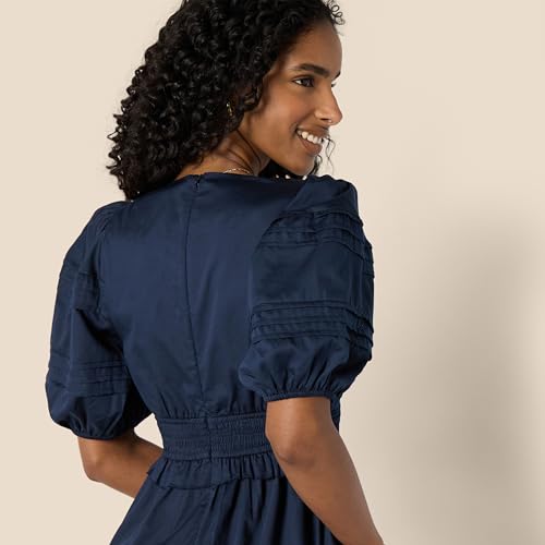 Amazon Essentials Women's Regular-Fit Cotton Sateen Puff Sleeve Midi Dress4