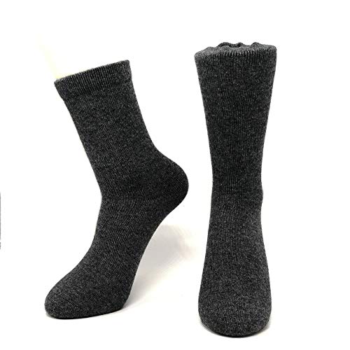 Image of Pure Cashmere Thick Unisex Men Women Crew Mid Calf Causal Socks, Smooth Toes and Heel Sewed by Handwork