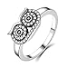 Produktbild WZYMNJZ Echtes 925 Sterling Silber Farbe Clearcute Owl Stackable Fingerring Für Frau Hochzeit Engagement Schmuck