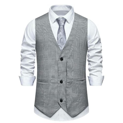 Chaleco de dos piezas ligero y transpirable para hombre con cuello en v