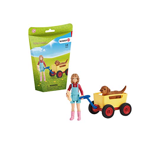 schleich 42543 Bollerwagen-Ausflug, für Kinder ab 3+ Jahren, FARM WORLD - Spielset