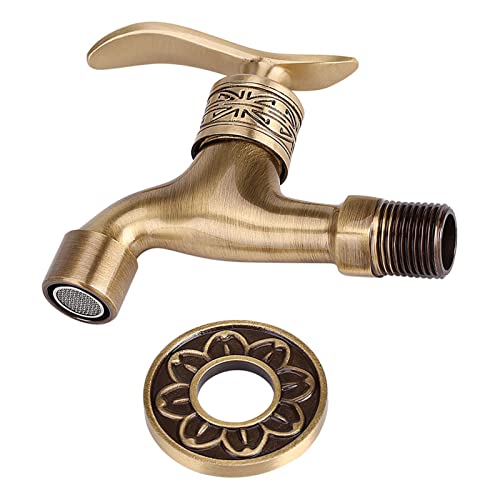 Wasserhahn Garten 1/2 zoll, Antik Wasserhahn Waschmaschine Wandmontage Wasserhahn Aussen Auslaufhahn Regentonne Wäsche-Kaltwasserhahn Badezimmer-Nutzung