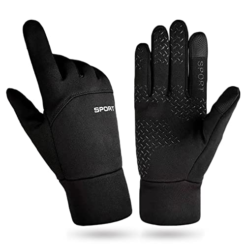MOLENKY Guantes de Invierno, Guantes con Reflectante, Guantes de Pantalla Táctil Hombre Mujer, Guantes Termicos para Scooter, Bicicleta, Ciclomotor, Moto Cross, Deportes al Aire Libre (L)