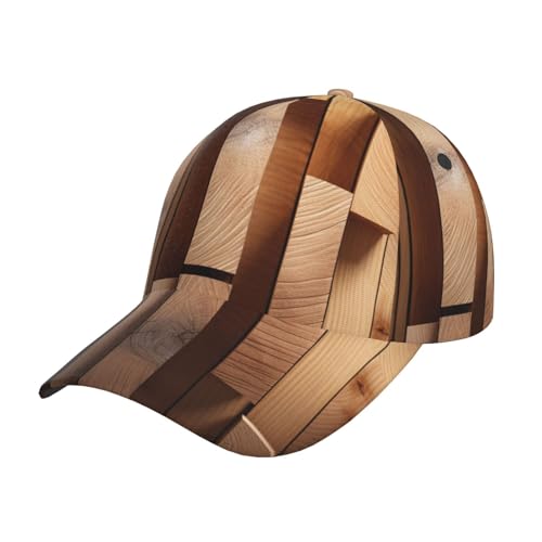 Fashions Gorra de béisbol clásica de algodón con ejes verticales de madera de roble carpintería, sombrero ajustable para papá, unisex, negro, talla única, negro, talla única, Negro , Talla única