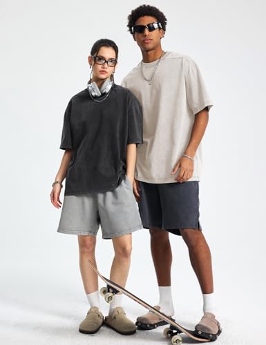 Gihuo Oversized Tshirts for Men Mens T Shirt Vintage Graphic Tees Cotton Heavyweight Acid Wash Comfort Colors Tees3