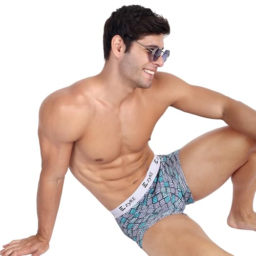 Image of Zyke Men's Printed Cotton Trunk Innerwear | 95% Cotton 5% Elastane Stretch Underwear | Ultra Soft Waistband Anti-Bacterial Moisture Wicking Trunks for Men Pack of 1