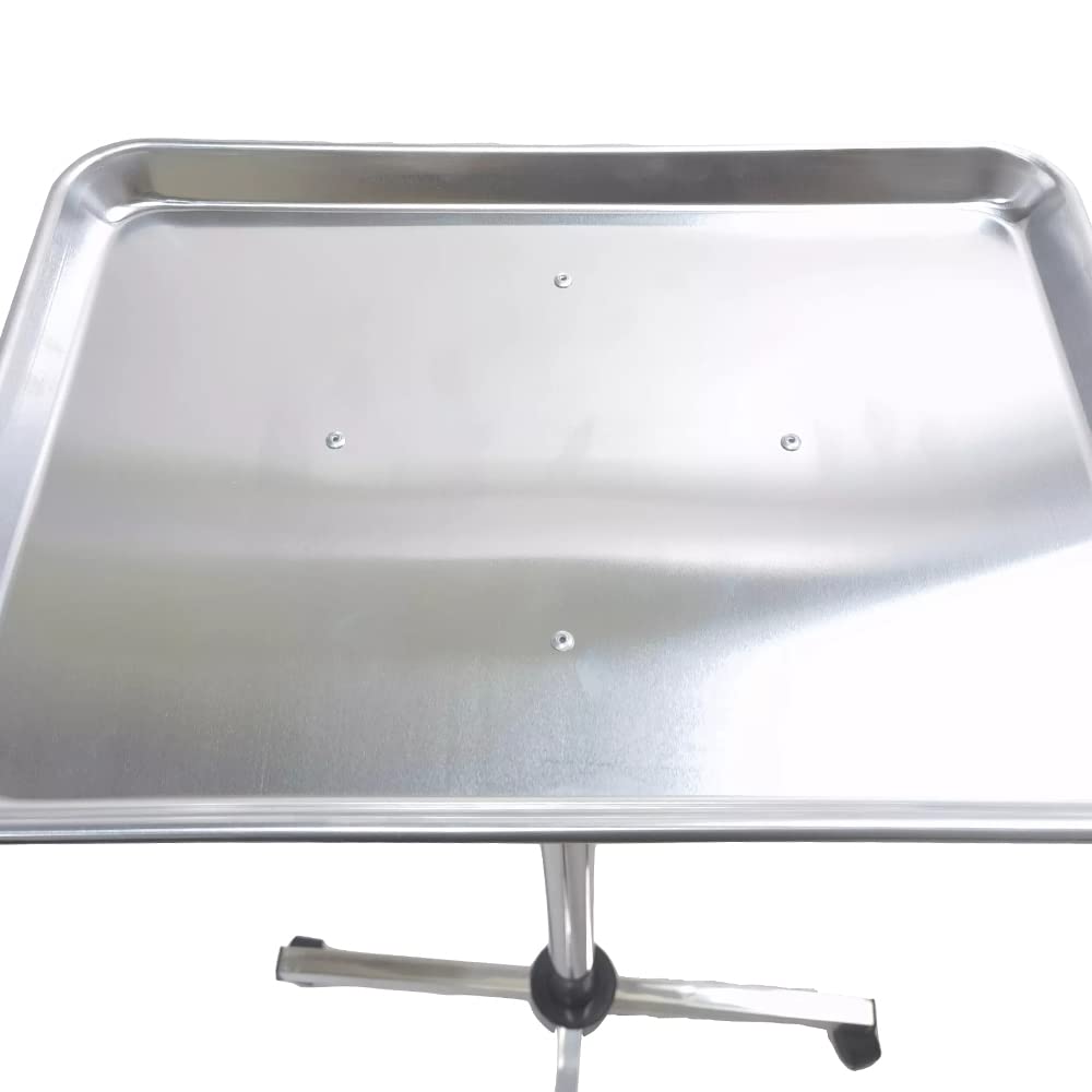 Salon Store Hair Trolley Service Trolley Aleación de Aluminio Ajustable Carrito de Peluquería Carrito de Trabajo Portabilidad Salon Spa Rolling Service Bandeja Tatuaje Metal Trolley con 4 ruedas Plata
