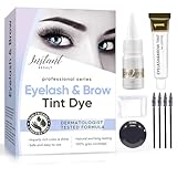 Eyebrow Tinting Kit, Professional Lash & Brow Tinting Kit Lasting for 6 Week, Suitable for Salon & Home Use, Light Brown