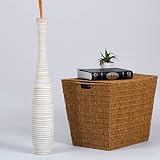Jarrón moderno de pie – El jarrón de madera elegante tiene una forma especial y es perfectamente adecuado como decoración. Medidas del florero: 13 cm; abertura: 3,5 cm; altura: 75 cm