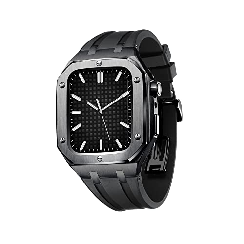 Bracelet pour Apple Watch avec étui coque antichoc 44mm sport robuste silicone agate iWatch SE 6 5 4