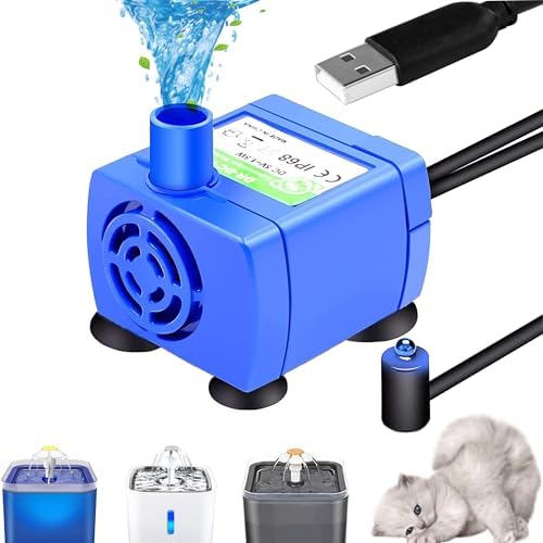 Cat Water Fountain Pump DRDC160 Motor with LED Switch, Pet Drinking Fountain Replacement, Cat
