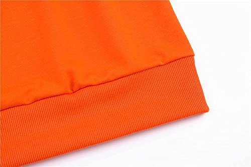 Image of Women Halloween Pullover Shirts Slouchy Pumpkin Long Sleeve Sweatshirts Off Shoulder Tops