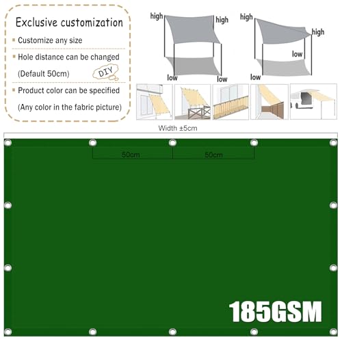 Toldo vela impermeable rectangular con protección UV contra viento para exteriores 5