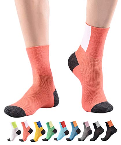 Longwu Hombres y mujeres Deportes atléticos Correr Tobillo Coolmesh Calcetines de compresión: transpirable, fino, absorbe la humedad