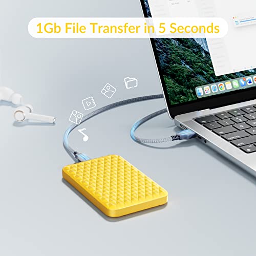 Image of GiGimundo 2.5 inch Tool Free Hard Drive Enclosure, 5Gbps USB 3.0 to SATA III External HDD Enclosure for 2.5inch 9.5mm 7mm SSD HDD, Supports UASP SATA III (Yellow)