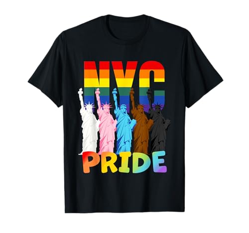 Colorful LGBTQ Pride Month Statue of Liberty New York City T-Shirt