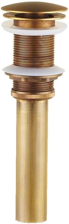 Antique Bronze Tall Basin Faucet - Single-Handle Hot/Cold Bathroom Sink Tap, Deck-Mounted Brass Mixer with Overflow(B)