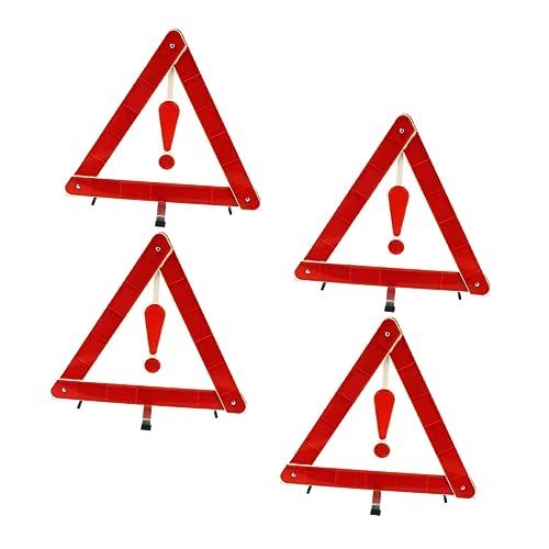 PRETYZOOM Car Warning Sign Kit 4pcs Auto Warning Triangle Road Safety Signs Car Safety Kit