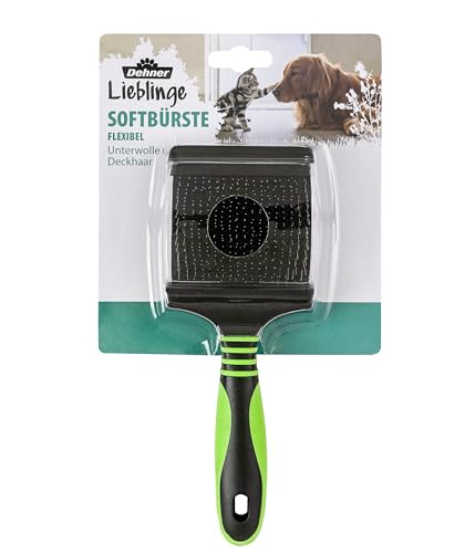 Dehner Spazzola morbida e flessibile in plastica reversibile per cani e gatti