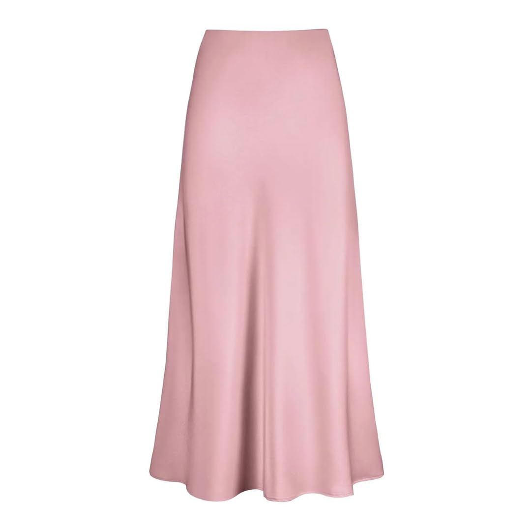 Jupe crayon courte en satin pour femme - Taille haute - Sac en satin uni - Jupe plissée à volants - Jupe décontractée