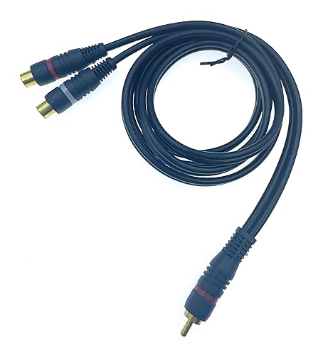 Cable divisor RCA macho a 2 RCA hembra 3 pies miniatura 1