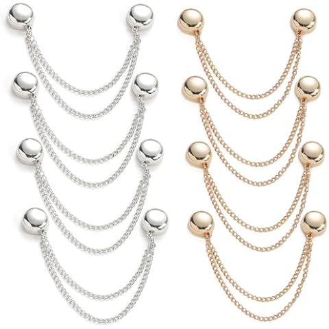 TECHPLUS 8PCS Hem Holder Scarf Buckle - Magnetic Dress Sleeve Clips for Women & Girls, Strong Snap Tie for Shirts, Tops, and Skirts - Decoration No-Pin Waist Cinch Cover