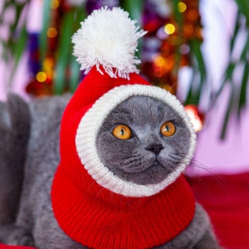 Chapéu de gato de malha festivo fofo universal festa novo ano macio cachorro inverno gatinho Natal