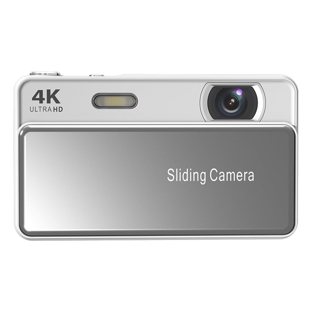 Fotocamera digitale da 64 MP, zoom 16x, fotocamera a scorrimento compatta con video 4K, schermo da 2,8 pollici, flash integrato per studenti