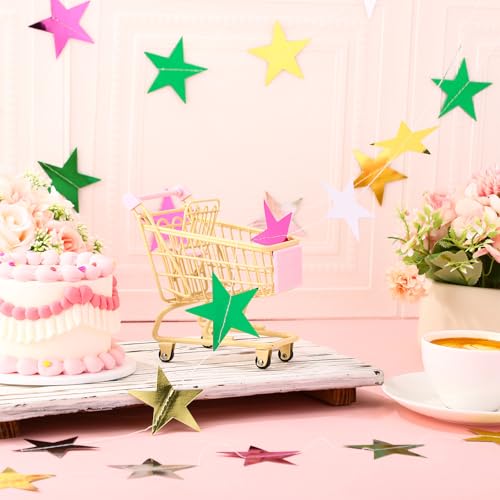 Image of Patelai Glitter Star Garland Banner 2026 Graduation Decor 130 Feet Star Hanging Banner Twinkle Backdrop for Party Birthday Classroom Wedding Supplies(Green,Pink,Gold,Silver)