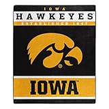 Northwest NCAA Polyester Raschel Throw Blanket 50X60 inch, Iowa Hawkeyes