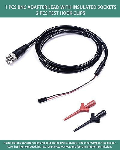 Image of Test Leads BNC Breakout BNC Plug, Square Pin Sockets x 2, Mini Grabber SMD IC Testing Hook Clip for Dupont Jumper Test Lead Accessory Logic 5570384
