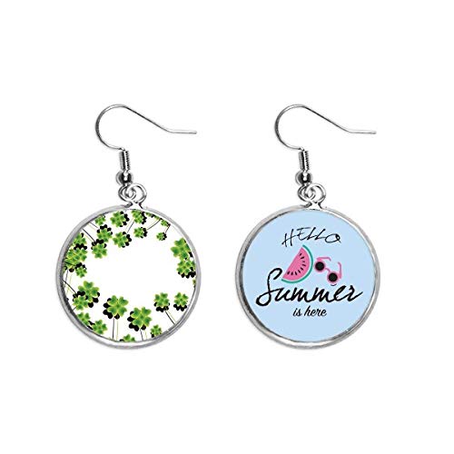 Pendientes de San Patricio ligeros para lóbulo sensible con diseño circular de Irlanda