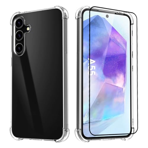 Kit Capa Capinha Antiquedas para Galaxy A55 e Película De Vidro 3D Temperado