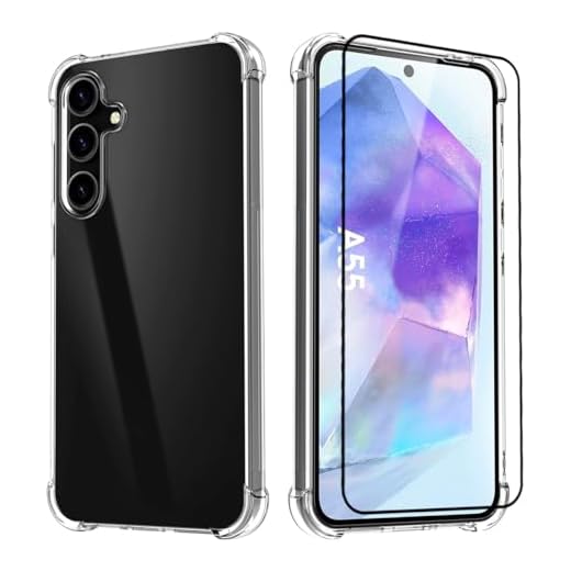 Kit Capa Capinha Antiquedas para Galaxy A55 e Película De Vidro 3D Temperado