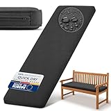 Beautissu Bankauflage Outdoor 180x50 cm Bankkissen Wasserdicht - UV-Beständig Pflegeleicht Gartenbank Sitzkissen waschbar – 5cm dick Bankpolster Bezug abnehmbar Gartenmöbel Anthrazit – QD-BK