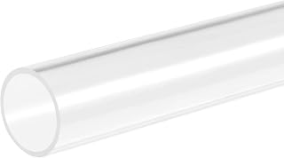 MECCANIXITY Acrylic Pipe Rigid Round Tube Clear 31mm ID 35mm OD 305mm for Lamps and Lanterns,Water Cooling System 2pcs