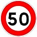 Panneau de limitation de vitesse à 50 km/h - Autocollant vinyl waterproof - Diamètre de 200 mm