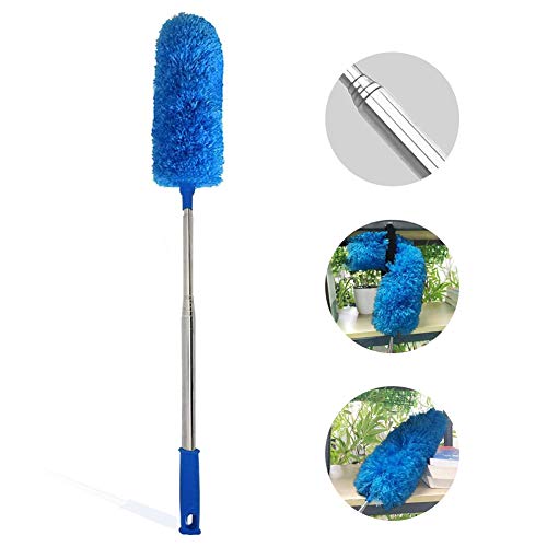 Image of DELUX Microfiber Feather Duster Extendable Duster with 100 inches Extra Long Pole, Bendable Head & Long Handle Dusters for Cleaning Ceiling Fan, High Ceiling, Blinds, Furniture & Cars
