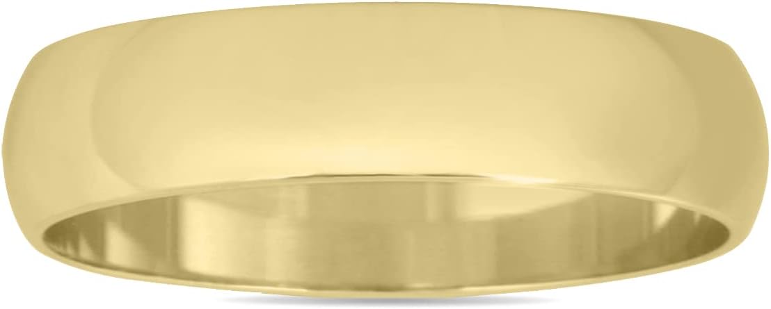 2mm - 6mm Domed Wedding Band in 10K Yellow Gold