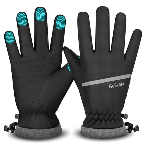 GoSkala Handschuhe Herren Winter Thermohandschuhe Touchscreen Winterhandschuhe Damen wasserdichte Frostfit - Thermo Skihandschuhe wasserdichte Fahrradhandschuhe Dicke Warm...