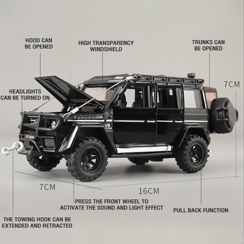 Image of 1:32 Benz G550 Adventure Edition Alloy Diecast Toy Car Pull Back Action, Sound & Light, Openable Doors for Kids (Silver)