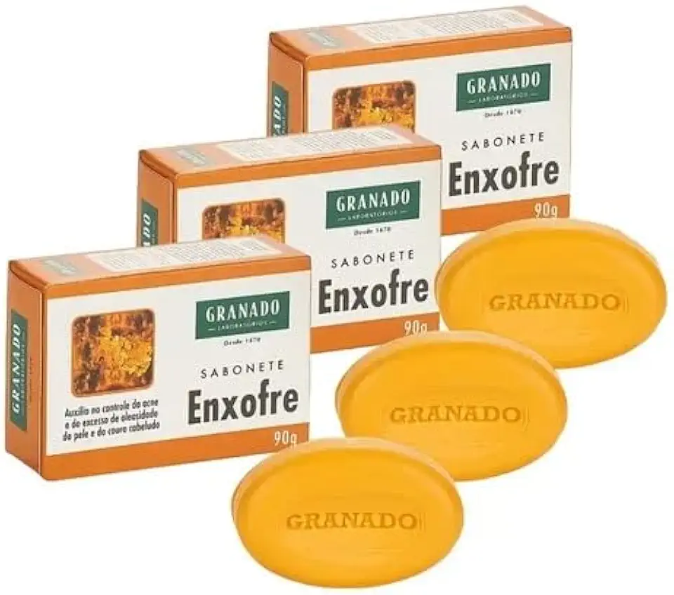 3 Sabonete em Barra Enxofre 90g.